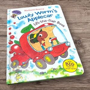 Richard Scarry lowly worms applecar book, flip book, Richard scarry, children’s